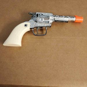 Vintage Cowboy Western Cap Gun White Handle Metal Star